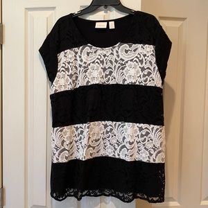 Chico’s Black&White Lace Blouse